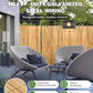 Natural bamboo privacy fence with vertical slats and visible galvanized wire