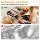 Bamboo luggage rack with black straps, supporting stacked luggage on the lower shelf