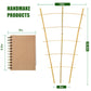 Natural bamboo trellis panel, about 14 in tall, with curved rungs and stakes