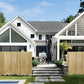 Natural bamboo privacy fence panel with vertical slat screening for outdoor use