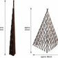 Wood teepee plant trellis with crisscross lattice design, standing plant support frame