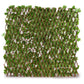 Brown wood lattice with sparse green faux ivy leaves for privacy screen panel