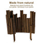 Natural bamboo fence roll with upright slats and pointed stake ends