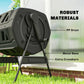 Black tumbling compost bin with PP drum, metal base, and extra crossbars detail
