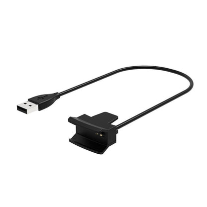 USB charging cable with black clip connector for Fitbit Alta watch, 30 cm cord