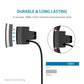 Close-up of black charging clip connector with cable for Fitbit Alta