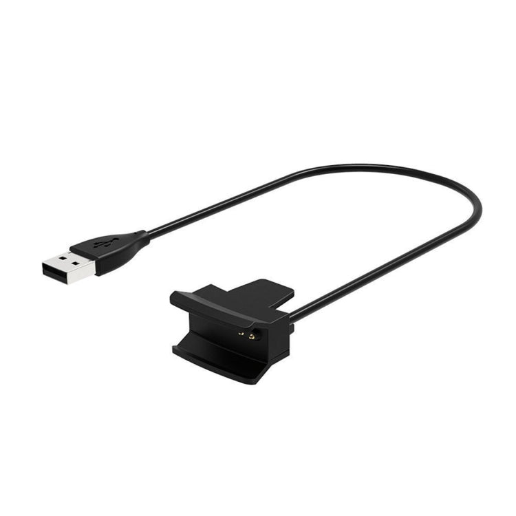 Black USB charger clip cable for Fitbit Alta with watch dock and reset button, 30cm