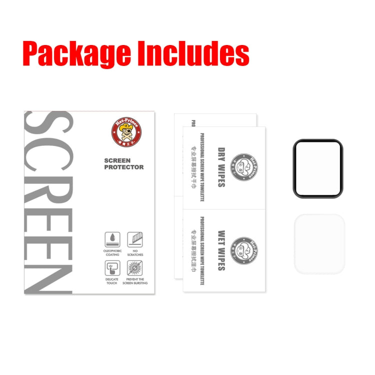 Screen protector package includes protector sheets and accessories for Apple Watch 44mm
