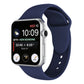 Double-rivet silicone watch band in dark blue for Apple Watch 38mm, with perforated strap holes