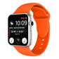 Silicone double-riveted watch band for Apple Watch 38mm in orange, with buckle holes