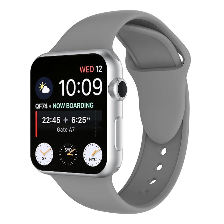 Silicone double-riveted watch band for Apple Watch 38mm in grey, with perforation holes