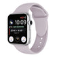 Silicone double-riveted watch band for Apple Watch 38mm in light purple, with holes