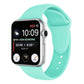 Silicone double-riveted watch band for Apple Watch 38mm in mint green, with buckle holes
