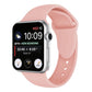 Double-rivet silicone watch band in light pink for Apple Watch 38mm, with perforated strap holes