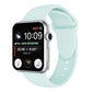 Double-rivet silicone watch band in light mint for Apple Watch 38mm, with perforated strap holes