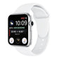 Double-rivet silicone watch band in white for Apple Watch 38mm, with perforated strap holes