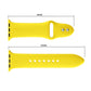 Yellow silicone watch band with double rivets, size guide: 98mm and 135mm