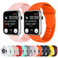 Assorted double-rivet silicone watch bands in multiple colors for Apple Watch 38mm, perforated holes