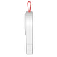 White portable magnetic charging dock with red hanging strap