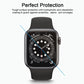 Tempered glass screen protector for black Apple Watch, clear coverage over display