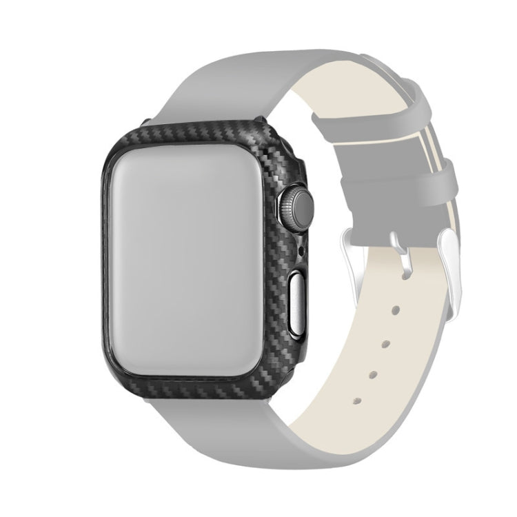 Carbon fiber Apple Watch frame protection case with button cutouts and full coverage