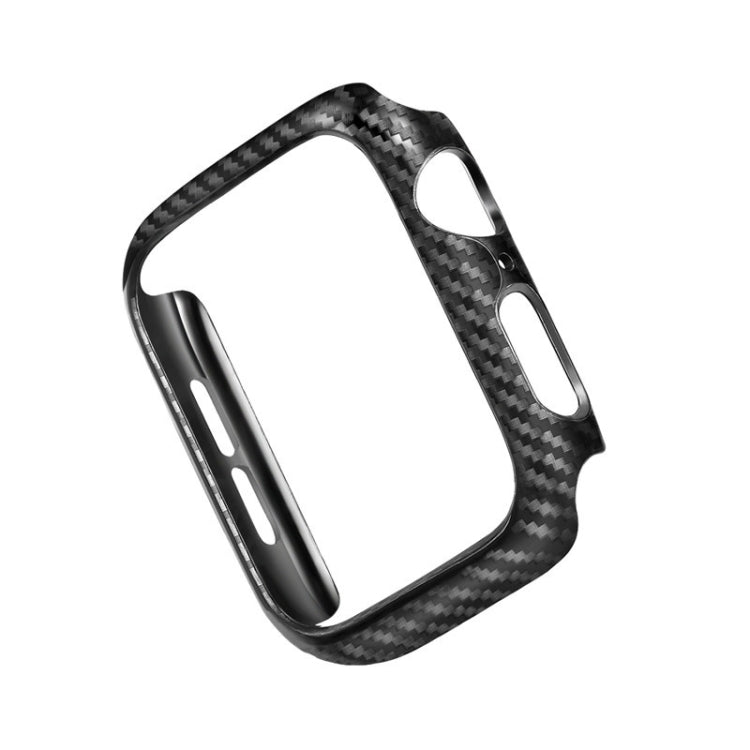 Carbon fiber Apple Watch case frame with side cutouts for buttons and ports