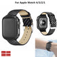 Black carbon fiber watch case with genuine leather strap for Apple Watch (various sizes)