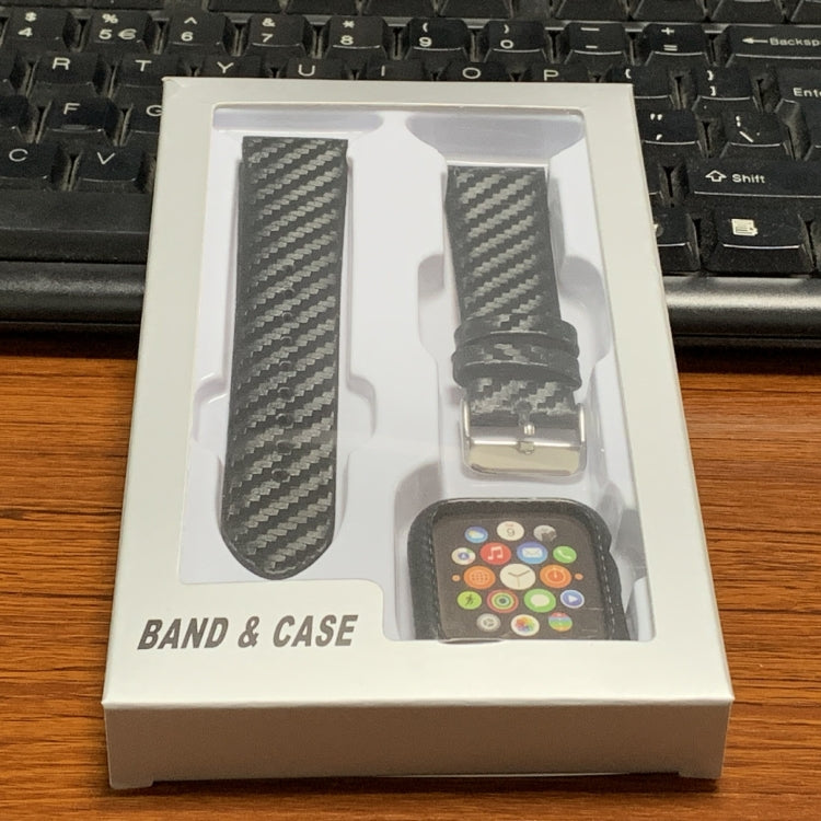 Accessory box showing carbon fiber watch band and case set