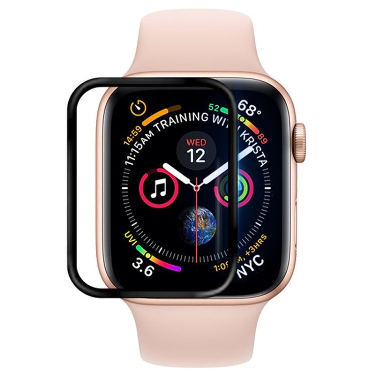 Transparent full-cover screen protector film on Apple Watch 42mm, full-screen coverage