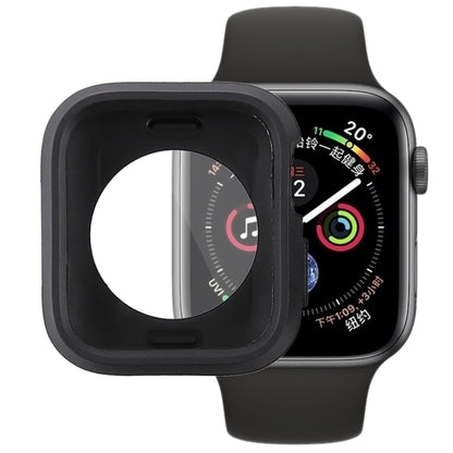 Black silicone full-coverage Apple Watch case with front screen cutout