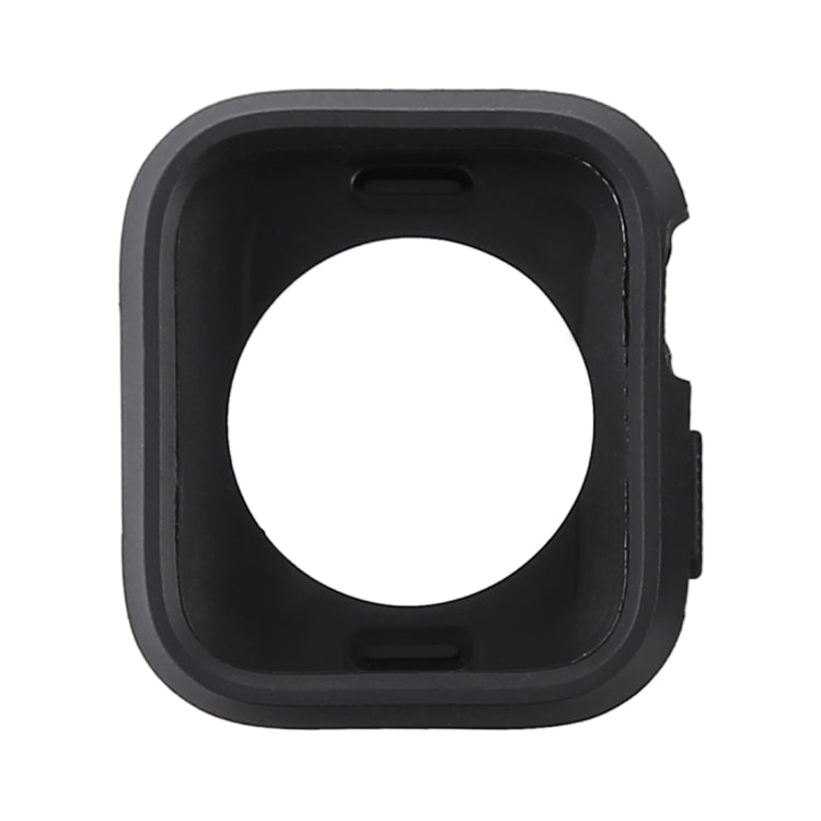 Black silicone full-coverage Apple Watch case front cutout opening