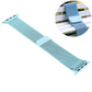 Light blue woven nylon magnetic watch band with rectangular clasp and end holes