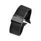 Black 304 stainless steel Milanese watch band with metal connector