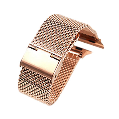 Rose gold 304 stainless steel Milanese watch band with metal connector