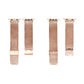 Set of rose gold Milanese stainless steel watch bands with connectors