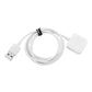 White magnetic watch charging cable with USB-A plug and square charger puck