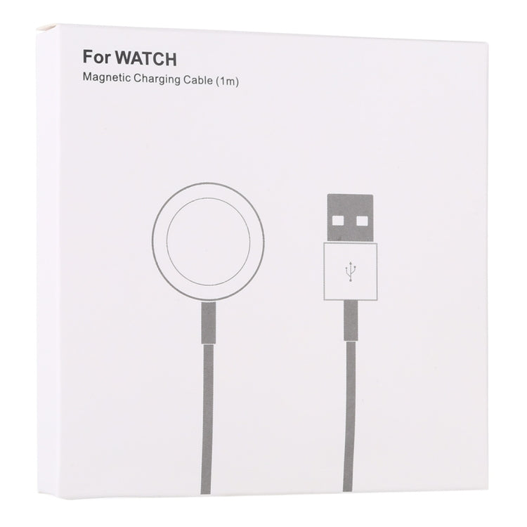 Boxed magnetic charging cable kit with USB-A plug and charging puck.
