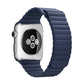 Blue textured PU leather Apple Watch band with magnetic clasp