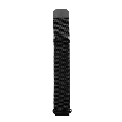 Black mesh watch band with magnetic clasp loop closure