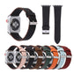 Perforated genuine leather watch bands with metal buckles, multiple colors shown