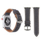 Blue woven watch band set with silver buckle and matching strap pieces, tan leather lining