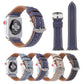 Assorted 42mm cowboy-pattern watch bands with metal clasps, denim-blue and brown