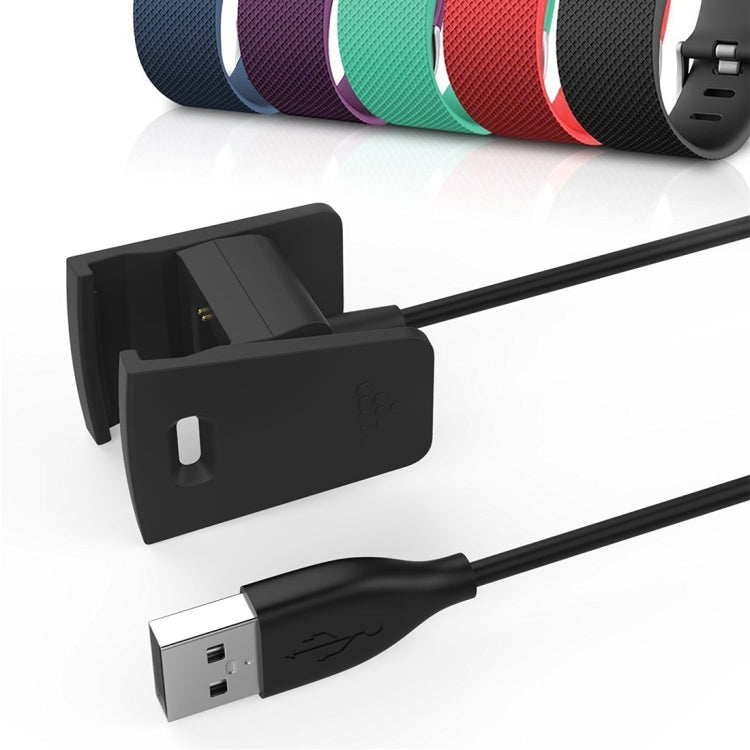 Black USB charging cable with charging cradle connector