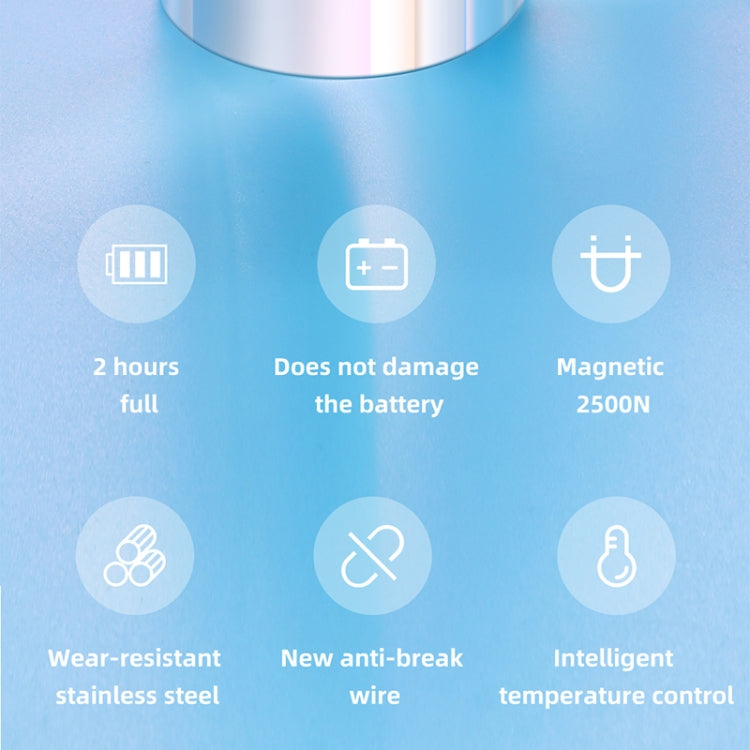 Magnetic charging puck with cable and stainless steel contact disc