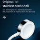 Stainless steel magnetic charging puck with white cable for Apple Watch