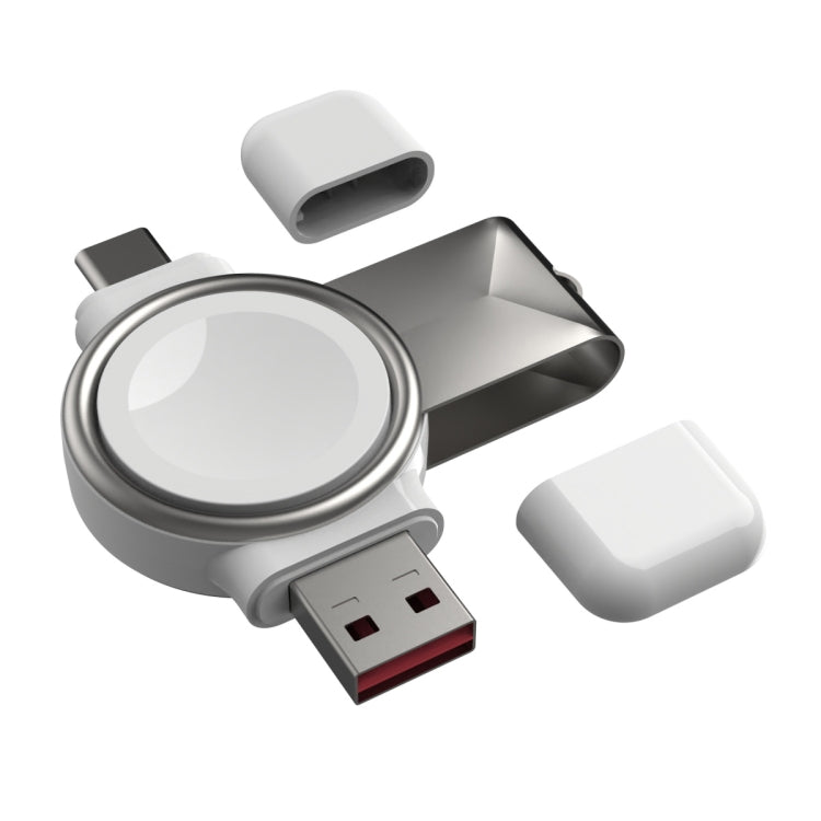 Portable magnetic wireless charger for Apple Watch with USB connector and cable