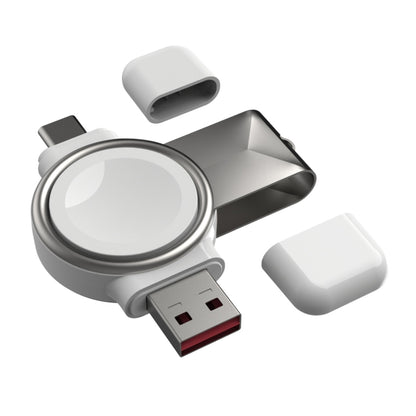 Portable magnetic wireless charger for Apple Watch with USB connector and cable