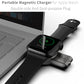 Portable magnetic charger for Apple Watch, black band style with green LED ring