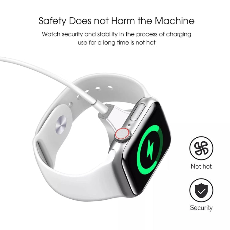 Magnetic watch charging cable with Type-C power connector and secured smartwatch