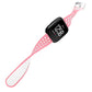 Pink silicone perforated watch band strap with metal buckle and loop